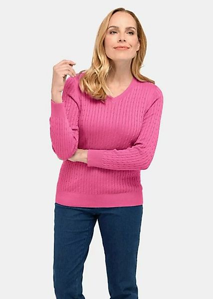 GOLDNER Strickpullover Leichter Pullover mit schönem Zopfmuster günstig online kaufen