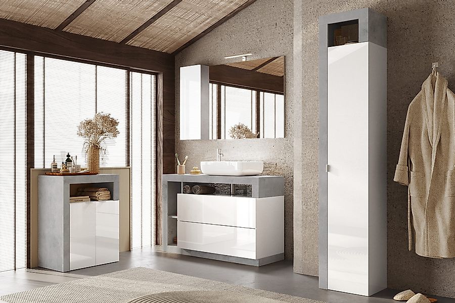 welltime Hochschrank "Hamburg Höhe 195 cm, Breite 35 cm, Badezimmerschrank günstig online kaufen