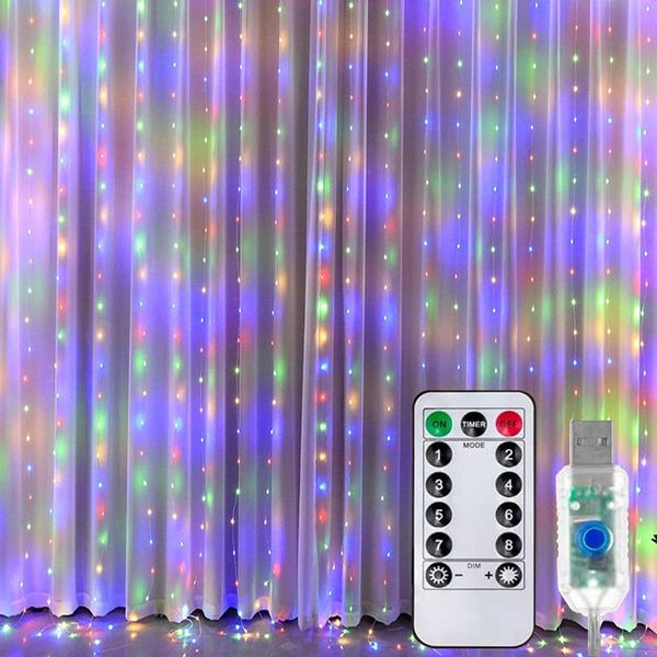 FOUORTUNATE-BEE LED-Lichtervorhang 300 LED USB Lichtervorhang günstig online kaufen