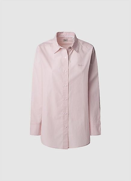 Pepe Jeans Hemdbluse mit Ton-in-Ton Logostickerei günstig online kaufen