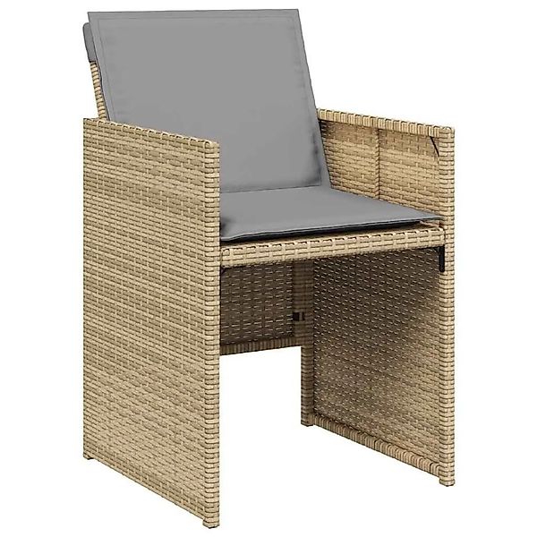 vidaXL Gartenstühle mit Kissen 4 Stk Beigemischung Poly Rattan 364938 günstig online kaufen