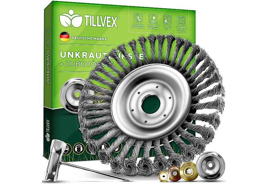 tillvex Benzin-Rasentrimmer tillvex® Unkrautbürste Wildkrautbürste Motorsen günstig online kaufen
