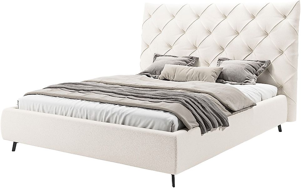 Leonique Polsterbett "Maxime, in 4 Breiten bis 200cm, auch in Leder" Kopfte günstig online kaufen