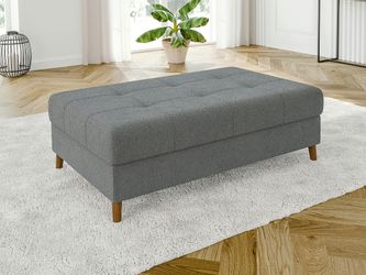 S-Style Möbel Polsterhocker Leif mit Braun günstig online kaufen