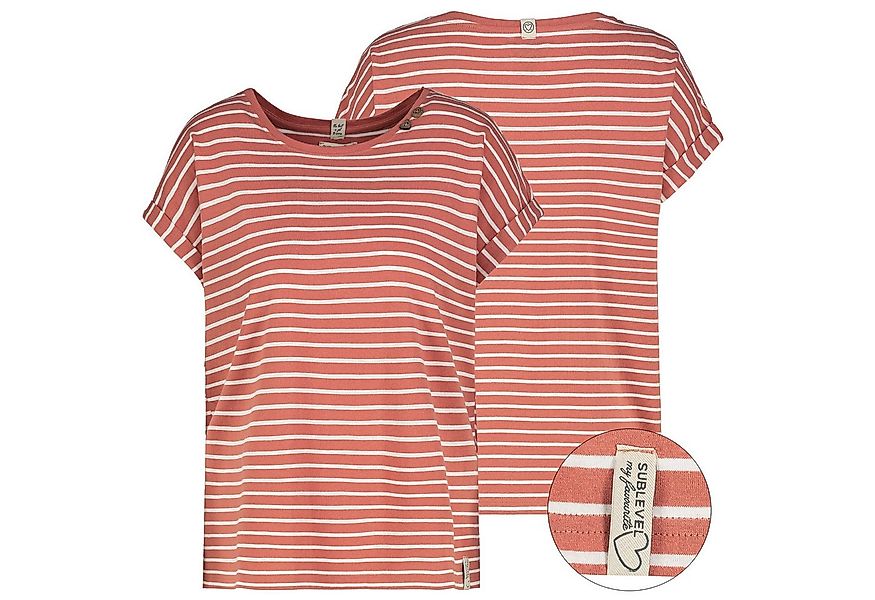 SUBLEVEL Kurzarmshirt Eight2nine Damen T-Shirt kurz arm Sommer 100% Baumwol günstig online kaufen