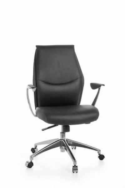 FineBuy Bürostuhl Leder 50 x 50 cm Sitzfläche Bezung aus Echtleder schwarz günstig online kaufen