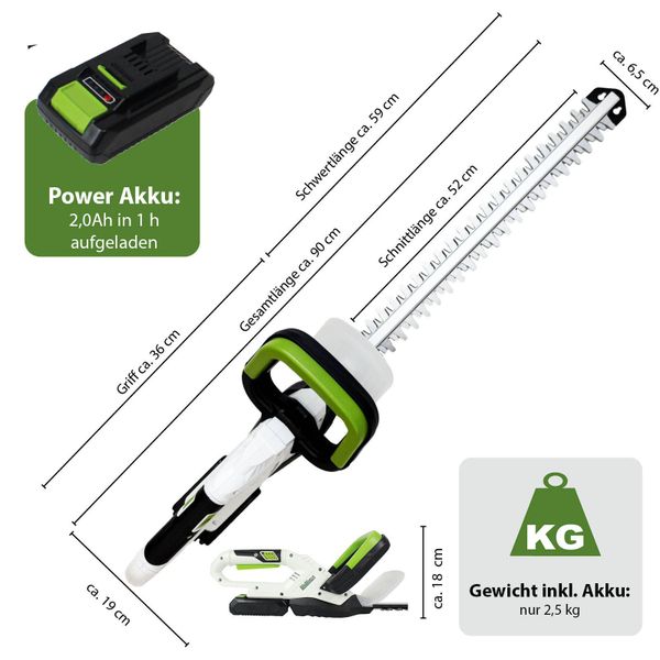 TRUTZHOLM Akku-Heckenschere 20V 2.0 Ah 520 günstig online kaufen