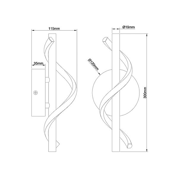 LED-Wandlampe Eunice, Breite 12 cm, schwarz, Metall günstig online kaufen