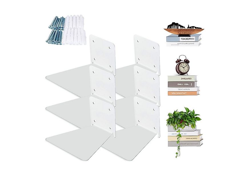 TWSOUL Bücherregal 6 Stück Unsichtbares Bücherregal, Schwebendes Bücherrega günstig online kaufen