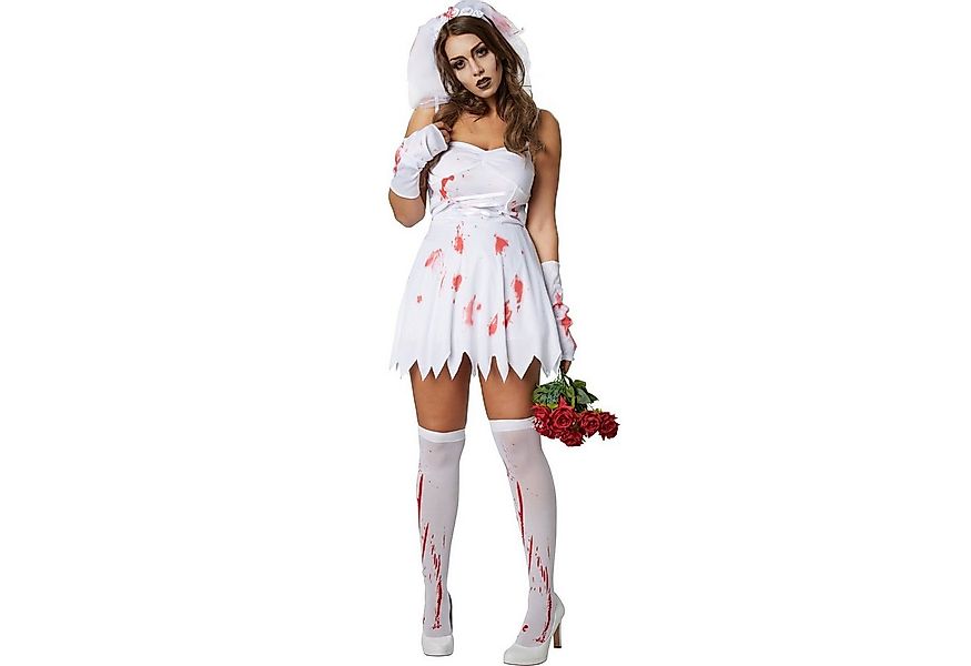 dressforfun Kostüm Frauenkostüm Sexy Zombiebraut, Kurzes, blutbeflecktes Tr günstig online kaufen