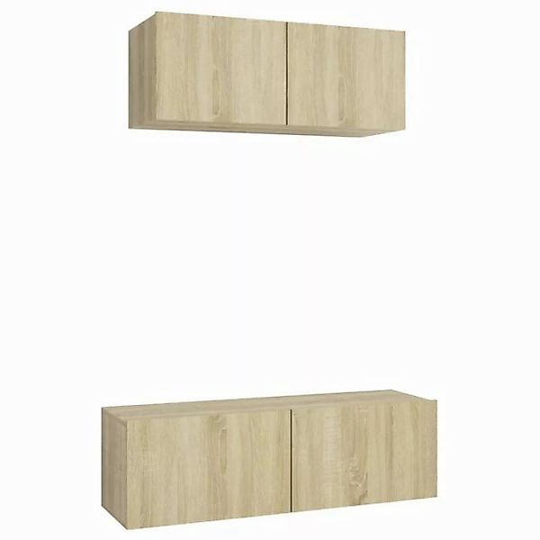 furnicato TV-Schrank 2-tlg. TV-Schrank-Set Sonoma-Eiche Holzwerkstoff (1-St günstig online kaufen