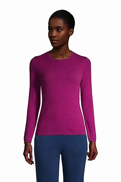 Kaschmir-Pullover mit rundem Ausschnitt, Damen, Größe: S Normal, Lila, by L günstig online kaufen