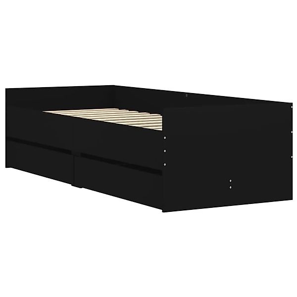 vidaXL Bett mit Schubladen Schwarz 75x190 cm 3207358 günstig online kaufen