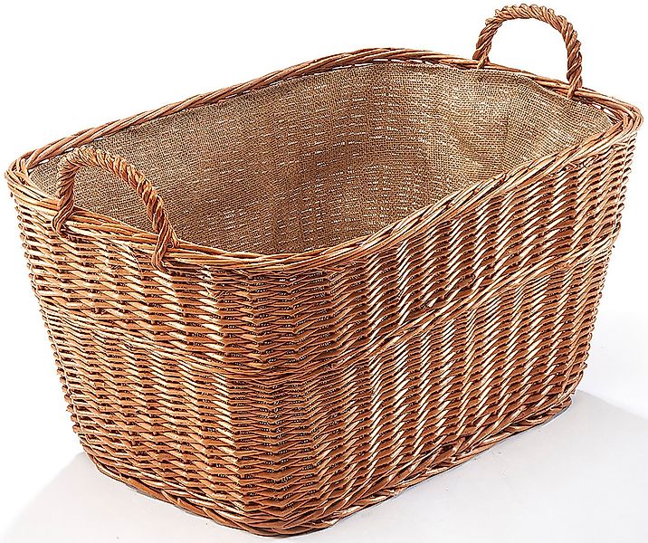 Kobolo Kaminholzkorb Holzkorb eckig gekochte Weide günstig online kaufen