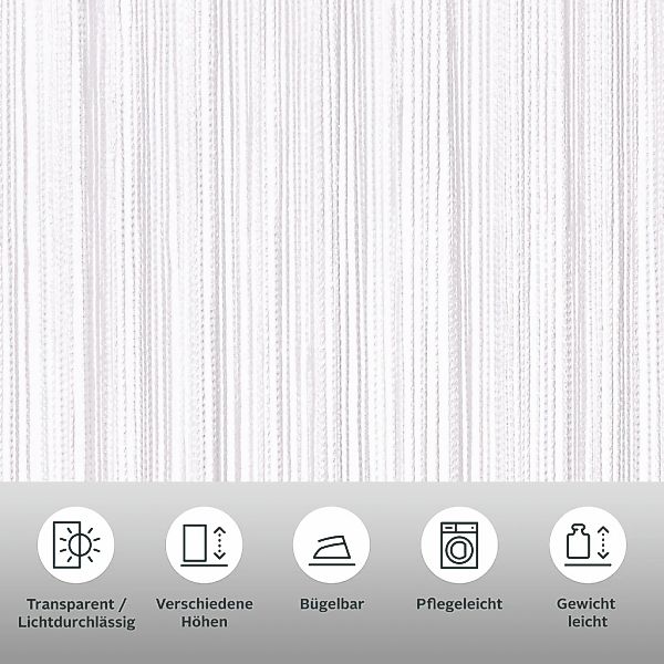 my home Fadenvorhang "Fao-Uni" Stangendurchzug 1 Stk. tlg. Kräuselband, mul günstig online kaufen