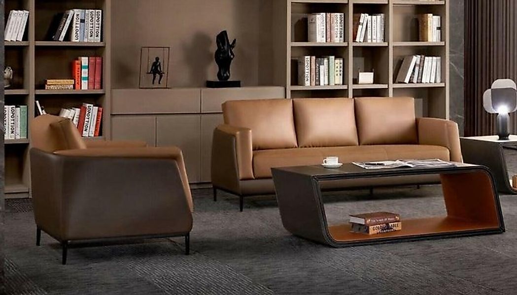 JVmoebel Sofa Luxus Brauner Dreisitzer Büromöbel 3-Sitzer Sofa Einrichtung günstig online kaufen