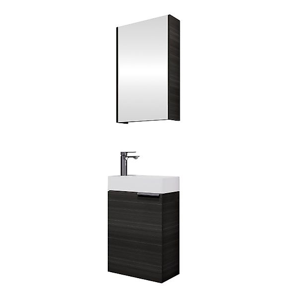 Planetmöbel Badmöbel-Set Badmöbel-Set 40cm mit Spiegelschrank günstig online kaufen