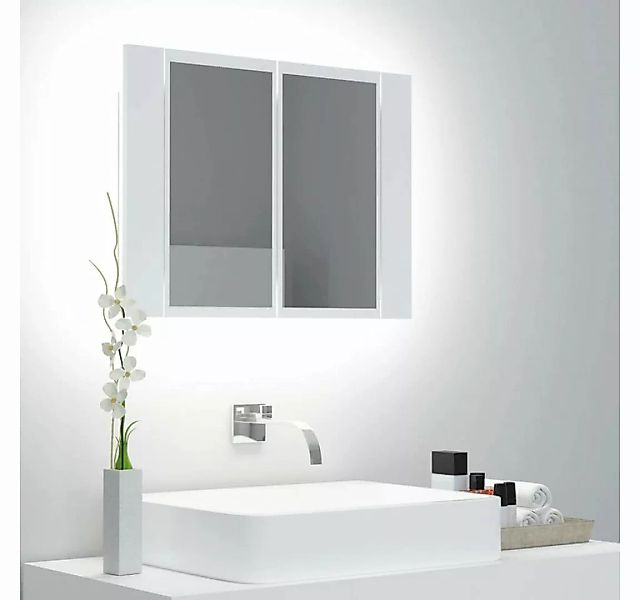 vidaXL Badezimmerspiegelschrank LED-Bad-Spiegelschrank Weiß 60x12x45 cm Acr günstig online kaufen
