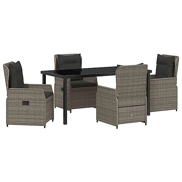 vidaXL Garten Essgruppe 5-Tlg Grau Poly-Rattan 3380956 günstig online kaufen