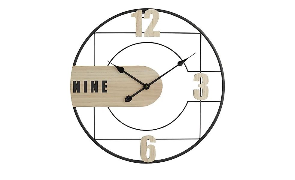 Wanduhr   ¦ schwarz ¦ Metall,MDF ¦ Maße (cm): B: 60 H: 60 T: 4.5 Accessoire günstig online kaufen