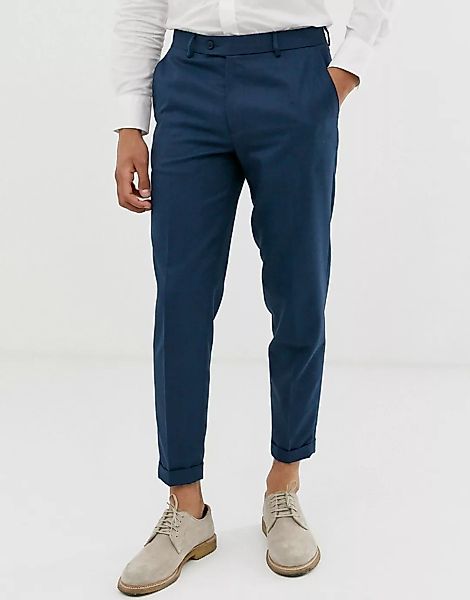 Burton Menswear – Elegante Karottenhose in Marineblau günstig online kaufen