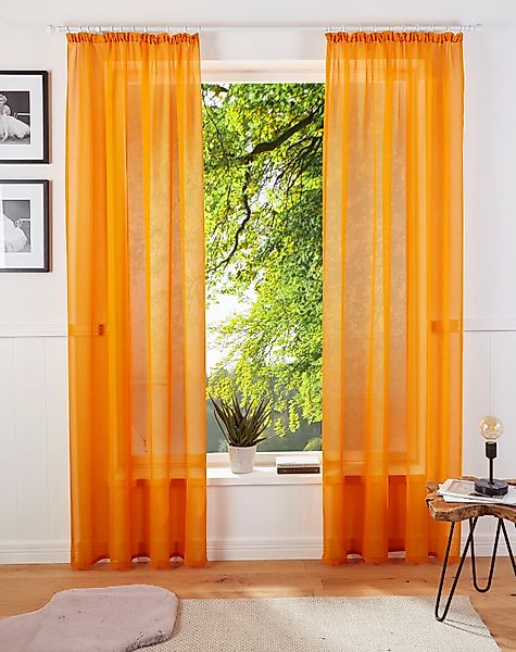 my home Gardine "TENDER" Kräuselband 1 Stk. tlg. Leinen Optik mit Struktur, günstig online kaufen