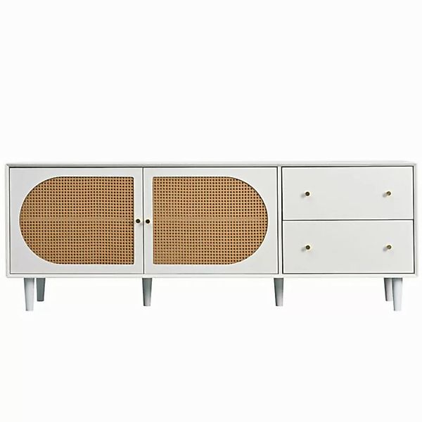 BlingBin TV-Schrank Rattandesign (1-St) 2 Schubladen und 2 Türen günstig online kaufen