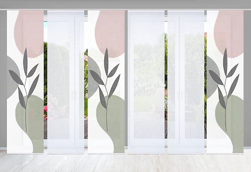 HOME in green Schiebegardine »FRONDA« Paneelwagen 6 Stk. tlg. SET DIGITALDR günstig online kaufen