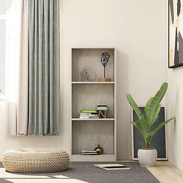 furnicato Bücherregal 3 Fächer Betongrau 40x24x109 günstig online kaufen