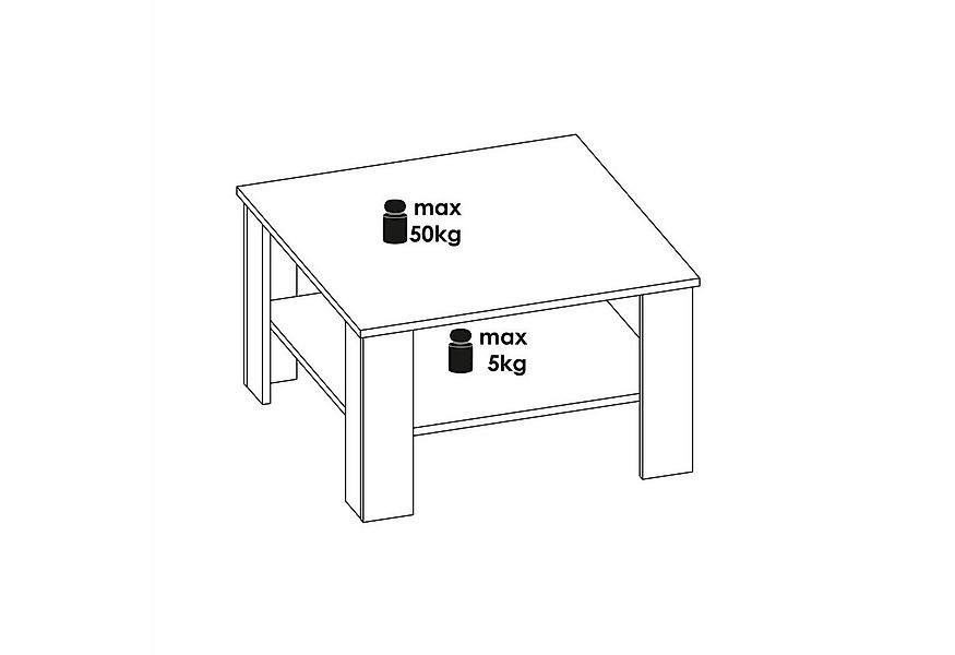 CARO-Möbel Couchtisch FELICE, Couchtisch Wohnzimmer Beistell 68 x 68 cm Sof günstig online kaufen