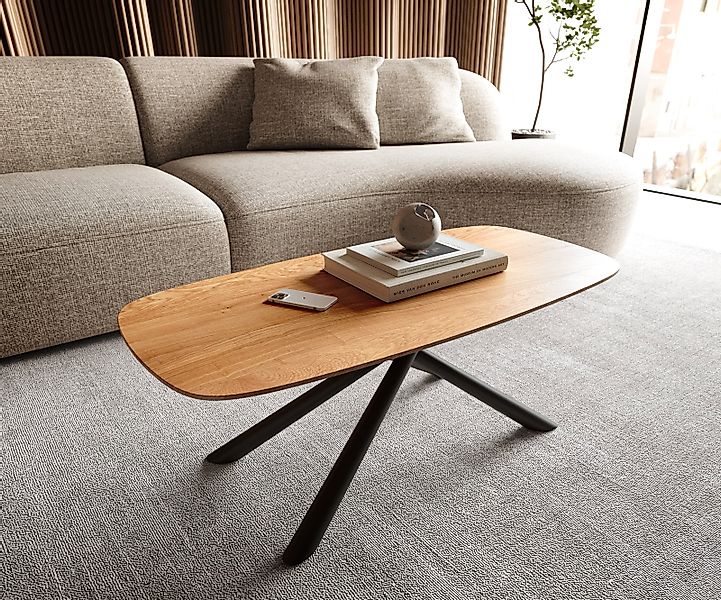 Couchtisch Edge Boot 100x50 cm Eiche Natur Schweizer Kante Sarity Metall Sc günstig online kaufen