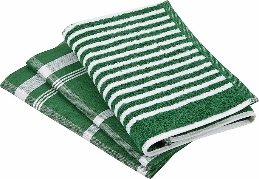 ROSS Geschirrtuch "Exclusiv" 1x Küchen-Frottiertuch (Streifen) und 2 Geschi günstig online kaufen
