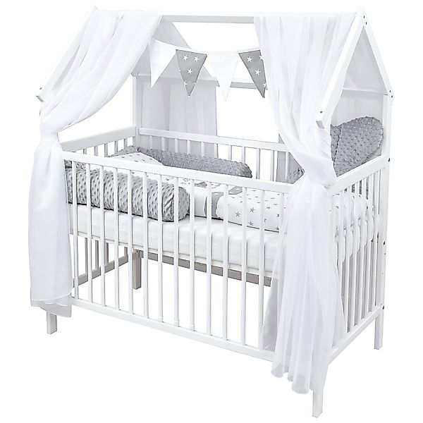 Baby-Delux Komplettbett Hausbett Babybett Schutzgitter Komplettset, günstig online kaufen