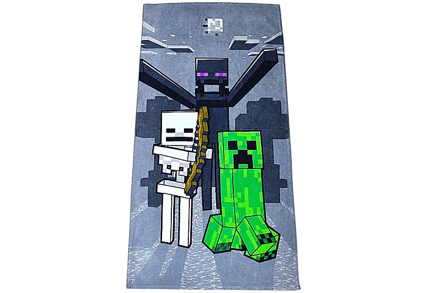Minecraft Badetuch Mob Attack, Baumwolle, Jungen Strandtuch 70 x 140 cm günstig online kaufen