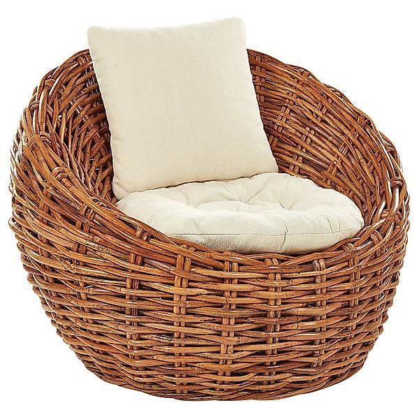 Beliani Gartenstuhl Naturfarben Beige 55x97x80 günstig online kaufen