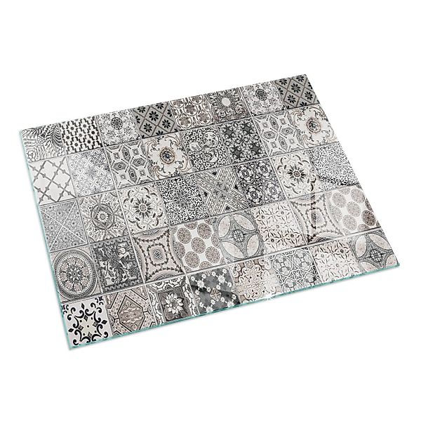 Tulup Glasplatte für Kamin Dekorative Fliesenmuster Glasbodenplatte für Kam günstig online kaufen