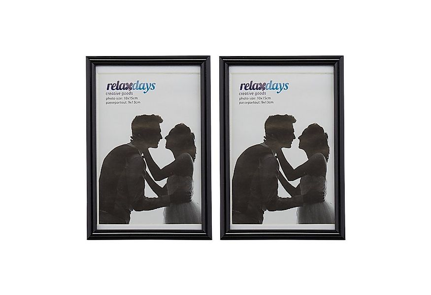 relaxdays Bilderrahmen 4 x Bilderrahmen 10 x 15 cm schwarz günstig online kaufen