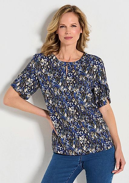 GOLDNER Schlupfbluse "Elegantes Halbarm Blusenshirt, Druck" doppellagige Är günstig online kaufen