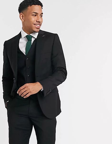 Harry Brown – Schmal geschnittene, schlichte Anzugjacke in Schwarz günstig online kaufen