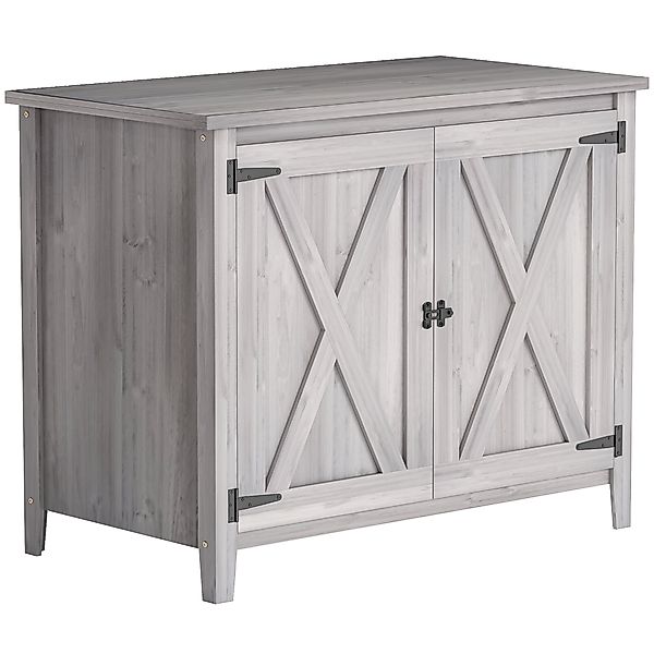 Outsunny Gartenschrank Holz, Geräteschuppen wetterfest 110x60x88,5cm, Gerät günstig online kaufen
