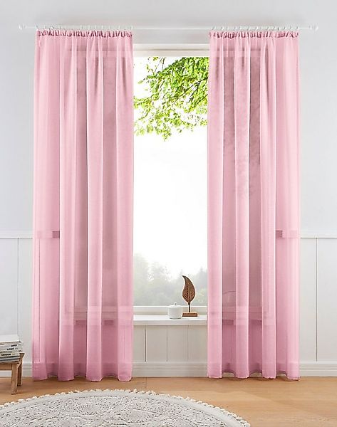 my home Gardine TENDER (1 St), Kräuselband, halbtransparent, Leinen Optik m günstig online kaufen