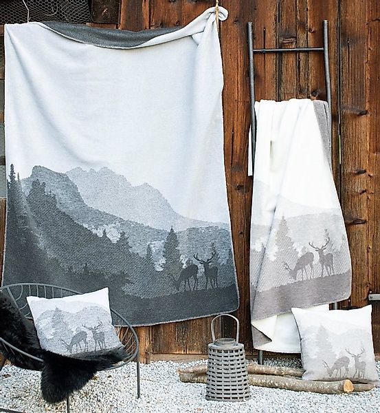 DAVID FUSSENEGGER Kissenhülle Silvretta 'Landschaft' 50 x 50 cm günstig online kaufen