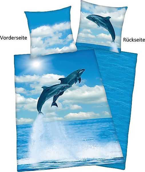 Herding Young Collection Wendebettwäsche Delfine, Renforcé, günstig online kaufen