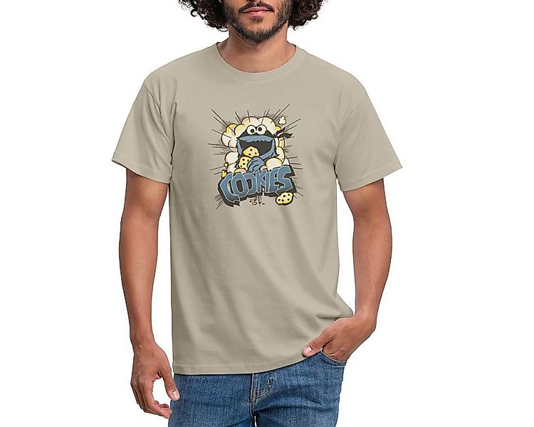 Spreadshirt T-Shirt Sesamstraße Design Mit Krümelmonster Und Cookies Männer günstig online kaufen