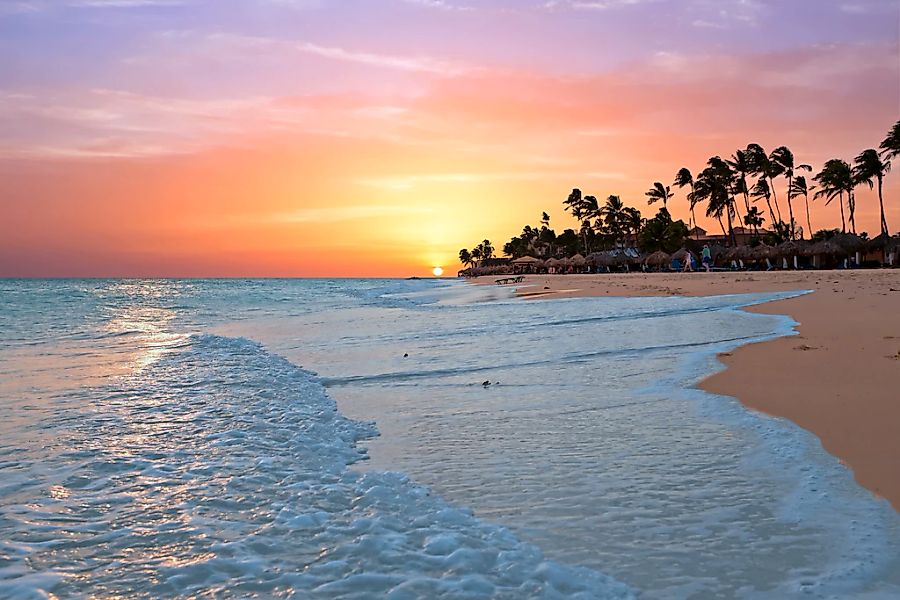 Papermoon Fototapete "Aruba Beach Sunset" glatt günstig online kaufen