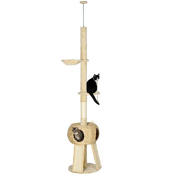 PawHut Kratzbaum Katzenkratzbaum Deckenhoch, Katzenbaum mit günstig online kaufen