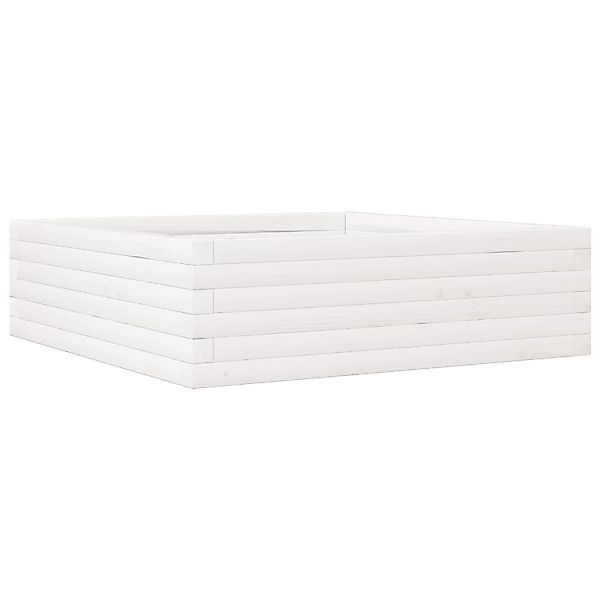 vidaXL Pflanzkübel Weiß 80x80x23 cm Massivholz Kiefer 847199 günstig online kaufen
