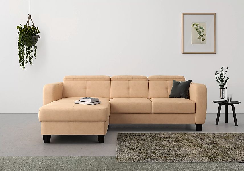 sit&more Ecksofa Belluci L-Form, inklusive Federkern, wahlweise mit Bettfun günstig online kaufen