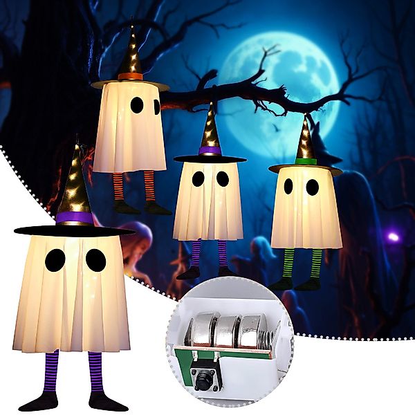 Jibenhome LED-Lichterkette Geister-Hexenhut 6cm Halloween-Deko mit günstig online kaufen