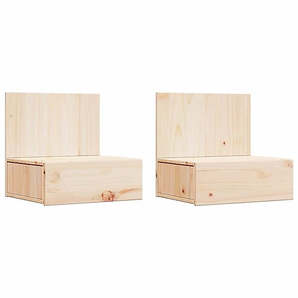 vidaXL Nachttisch 2 Stk Braun 42 x 32,5 x 40 cm Massivholz Kiefer 873494 günstig online kaufen